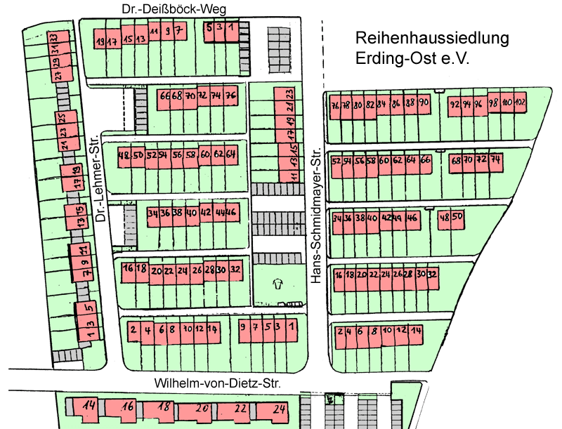 Lageplan der Siedlung Erding-Ost